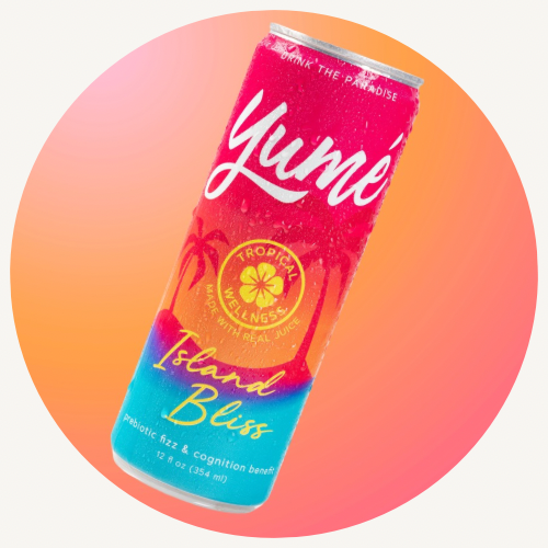 Yumé Island Bliss functional sparkling beverage can rhodiola baobab choline
